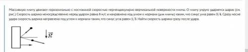 Массивную плиту двигают горизонтально с постоянной скоростью перпендикулярно вертикальной поверхност