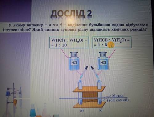 У якому випадку а чи б виділення бульбашок водню відбувалося інтенсивніше? Який чинник зумовив різну