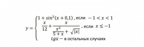 Составьте блок схему алгоритма для вычисления значения функции, заданной следующим образом