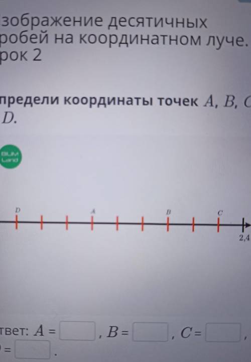 Опредили координаты точек А В С