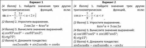 Тригонометрические тождества,формулы сложения