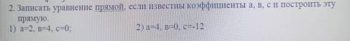 А=4 в=0 с=-12 записать уравнения прямой