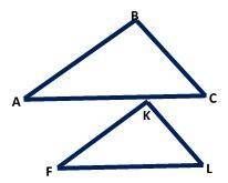геометрия! На рисунке представлены два подобных треугольника. Угол C первого равен углу L второго и
