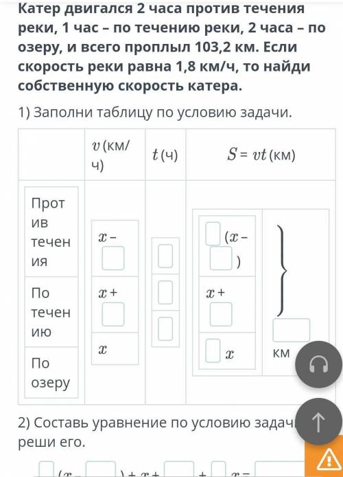 катер двигался 2 часа против течения реки , 1 час-по течению реки, 2 часа по озеру и всего проплыл 1