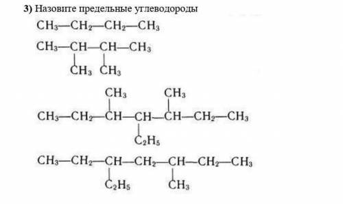 Назовите предельные углеводороды