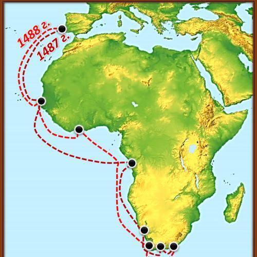 Экспедиция какого путешественника показана на карте? Диаш.png Бартоломеу Диаша Васко да Гамы Христоф