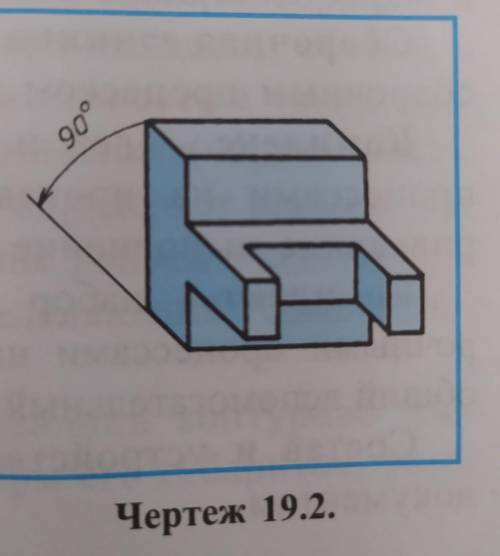 На формате начертите эпюр (три проекции) черт. 19.2 повернув эту деталь на 90 градусов налево - дево