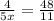 \frac{4}{5x} = \frac{48}{11}