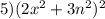 5)(2x {}^{2} + 3n {}^{2} ) {}^{2}