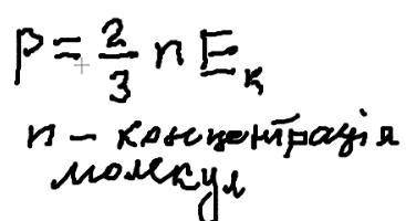 Який вигляд має формула зв'язку тиску з середньою кінетичною енергією молекули?