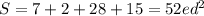 S=7+2+28+15=52ed^2