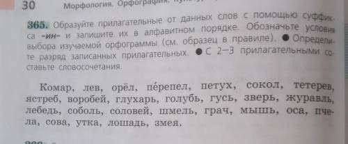 Образуйте прилагательные от данных слов с суффик са -ин- и запишите их в алфавитном порядке. Обознач