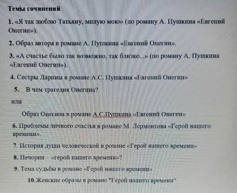 Контрольное сочинение по русско лит на любую из тем на фото. 2-3 тетрадных страницы