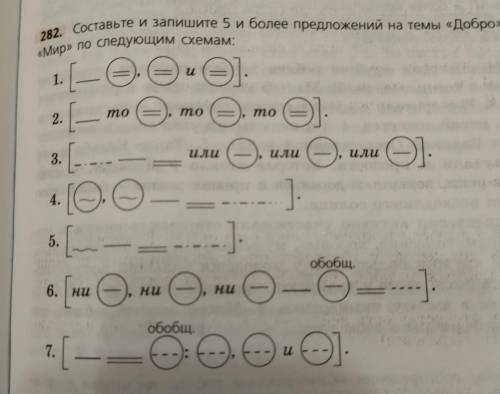 Составьте по одному предложению по 7 схемам