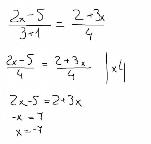 Решите уровнение 2x -5/3+1=2+3x/4