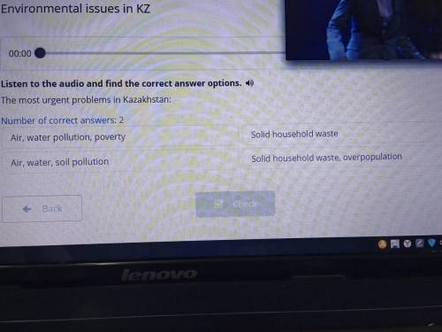 Listen to the audio and find the correct answer options. The most urgent problems in Kazakhstan: Num