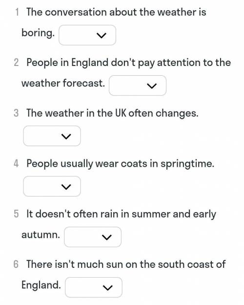 , ответьте на вопросы People think that the British like talking aboutthe weather. It's one of the m