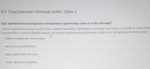 К.Г. Паустовский «Теплый хлеб». Урок 2 Как проявляется авторское отношение к раненому коню в этом эп