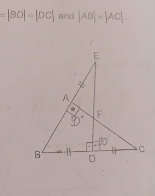 3.C. AB L AC, |AE| = |BD| =|DC| and |AB| = |AC| Find m(FDC).