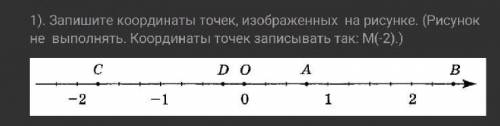 Запишите координаты точек изображённых на рисунке