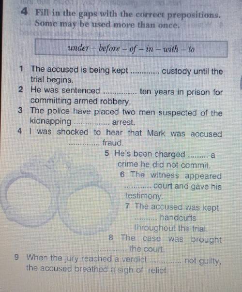 Fill in the gaps with the correct prepositions. some may be used more than once