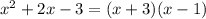 x^{2} +2x-3 =(x+3)(x-1)