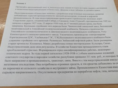 Прочитайте предложенный текст и, используя свои знания из курса истории, вывевити достижения и недос