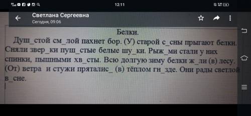 Списать текст вставляя пропущенные буквы, Задание-подчеркнуть имена прилагательные, указать в каком 