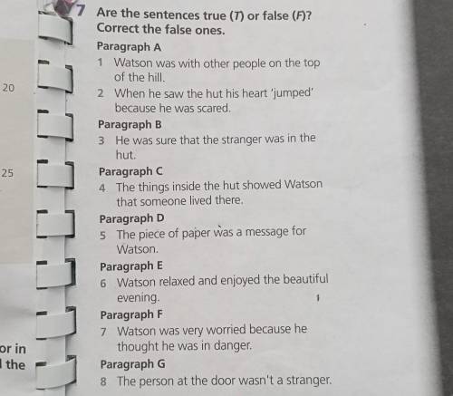 Are the sentences true (T) or false (F)?Correct the false ones.