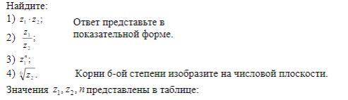 Действия над комплексными числами в тригонометрической показательной формах