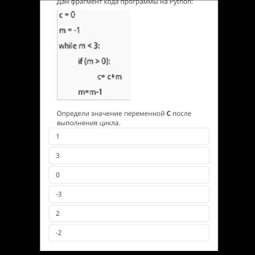 Дан фрагмент кода программы на Python