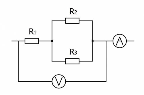 Каковы показания амперметра на указанном участке цепи (см. схему)? ответ указать в единицах СИ. R1 =