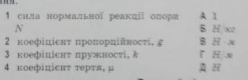 Установіть відповідність між фізичною величиною та одиницею її вимірювання