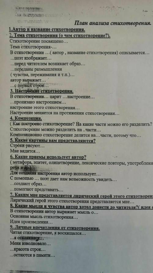 Анализ стихотворения Низкий дом с голубыми ставнями  по плану