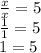 \frac{x}{x} = 5\\\frac{1}{1}=5\\ 1=5\\