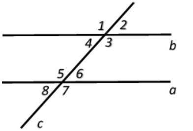 Параллельные прямые a и b , пересечены секущей c . Угол 1 больше угла 2 на 64 0 Найдите угол 7