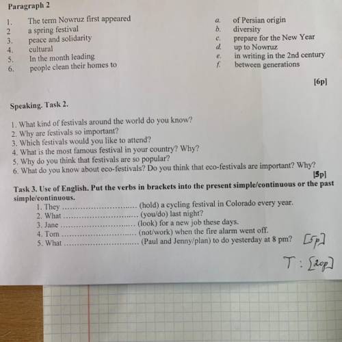 Task 3. Use of English. Put the verbs in brackets into the present simple/continuous or the past sim