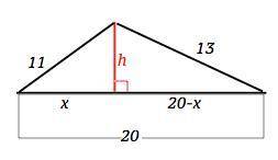 Знайдіть найменшу высоту трикутника зі сторонами 11, 20, 13
