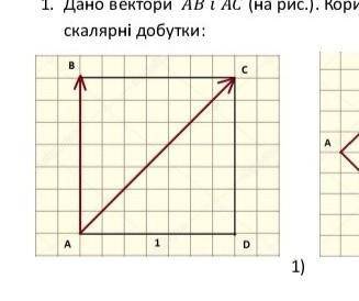 Дано вектори ab ac коритуючись рисунком обчісліть їх скалярні добудки