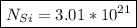 \boxed{N_{Si}=3.01*10^{21}}