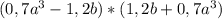 (0,7a^3-1,2b)*(1,2b+0,7a^3)