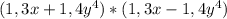 (1,3x+1,4y^4)*(1,3x-1,4y^4)