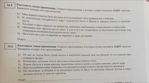 Выберете предложения в которых стоит одна запятая