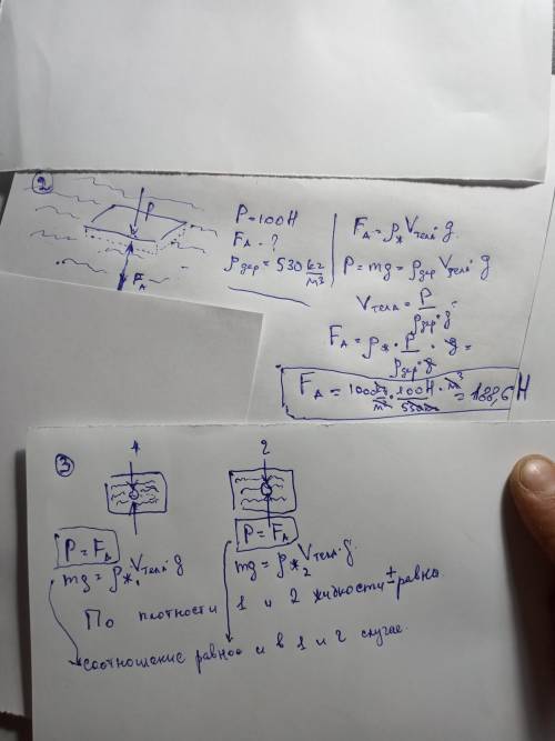 2. Деревянная доска весом 100 Н плавает на поверхности пруда. Чему равна выталкивающая сила, действу
