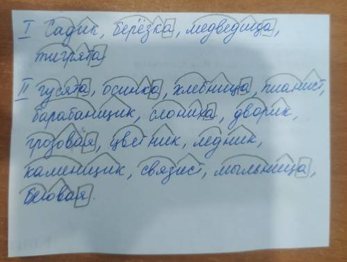 Х Самостоятельная работа. Разберите слова по составу(выделите корень, суффикс, окончание) 1 вариант: