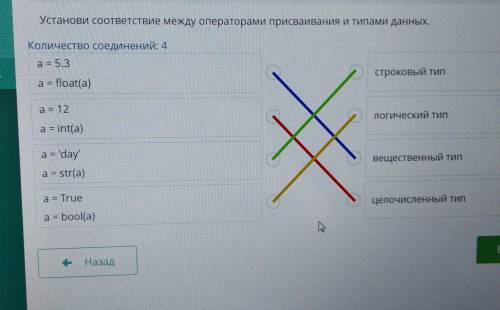 Установите соответствие между операторами присваивания и типами данных