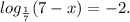 log_{\frac{1}{7}}(7-x)= -2.