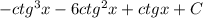 -ctg^3x-6ctg^2x+ctgx+C