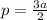 p = \frac{3a}{2}