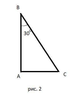 У прямокутному трикутнику АВС гіпотенуза ВС=16 см, а  (рис. 1). Знайдіть катет АС. (Розгорнута відпо